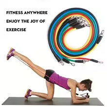 11pcs TPE Resistance Bands Set, Resistance Bands With Door Anchor, Handles, Carry , Legs Ankle Straps, Exercise Bands