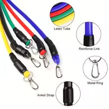11pcs TPE Resistance Bands Set, Resistance Bands With Door Anchor, Handles, Carry , Legs Ankle Straps, Exercise Bands