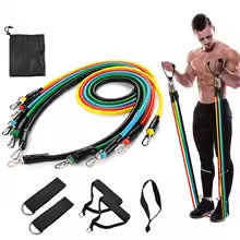11pcs TPE Resistance Bands Set, Resistance Bands With Door Anchor, Handles, Carry , Legs Ankle Straps, Exercise Bands
