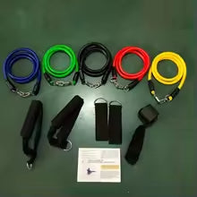 11pcs TPE Resistance Bands Set, Resistance Bands With Door Anchor, Handles, Carry , Legs Ankle Straps, Exercise Bands