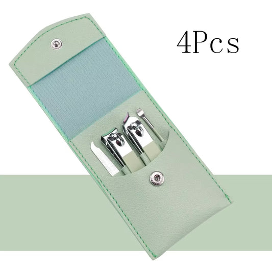 4/8/12/16pcs/set Nail Clippers Set With Folding Bag Universal Facial Care Manicure Kits Pedicure Tools Green Blue Purple Yellow